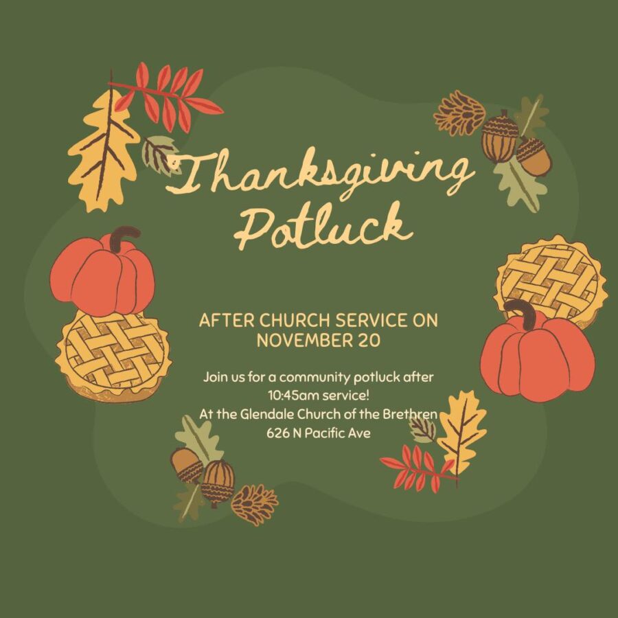Thanksgiving Potluck – November 20th, 2022